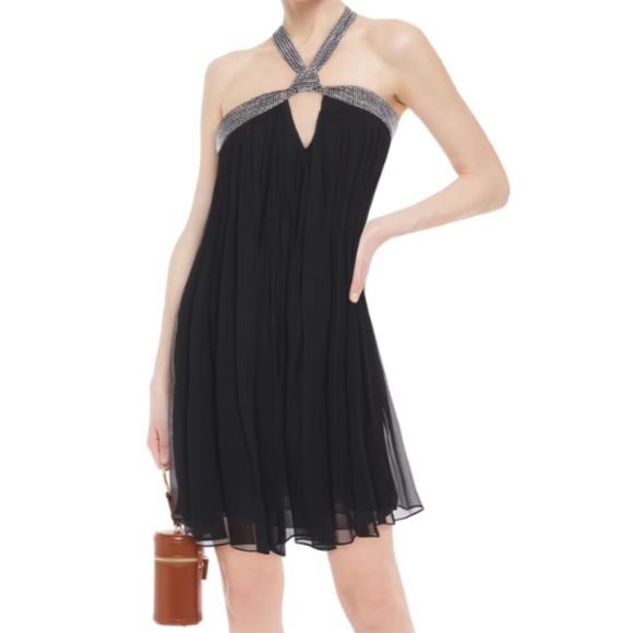 Crystal-embellished Silk-georgette Halter-neck Mini Dress from BA&SH - Picture 1 of 9